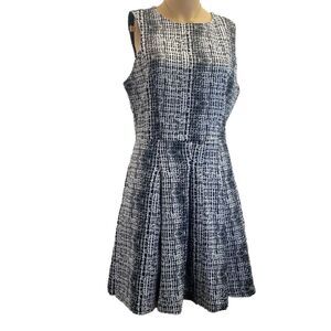 Eva Longoria Women’s Black And White Dress‎ Size 10 Sleeveless Zipper Pre Owned
